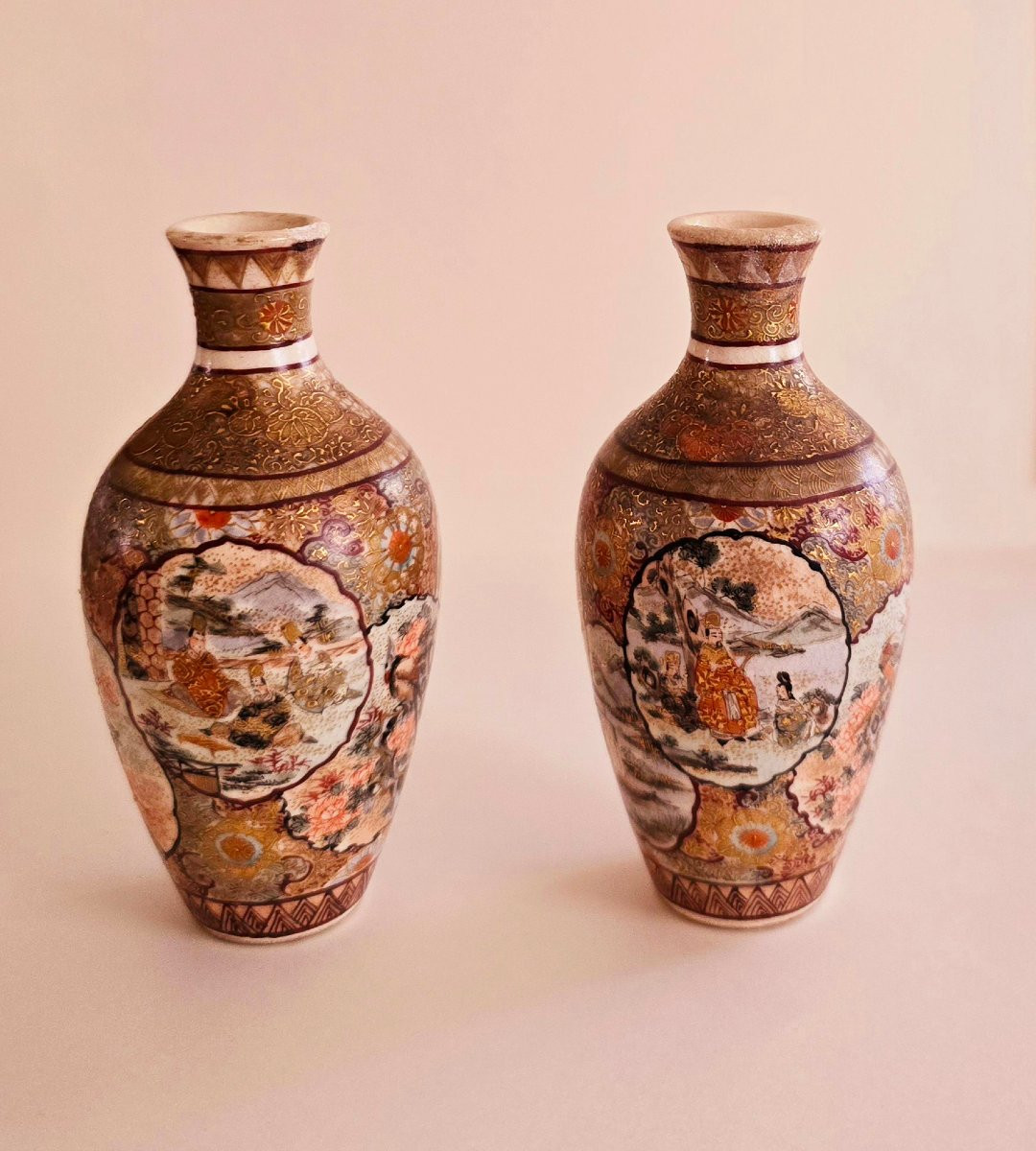 Pair Of Miniature Satsuma Vases - 19th Century-photo-7