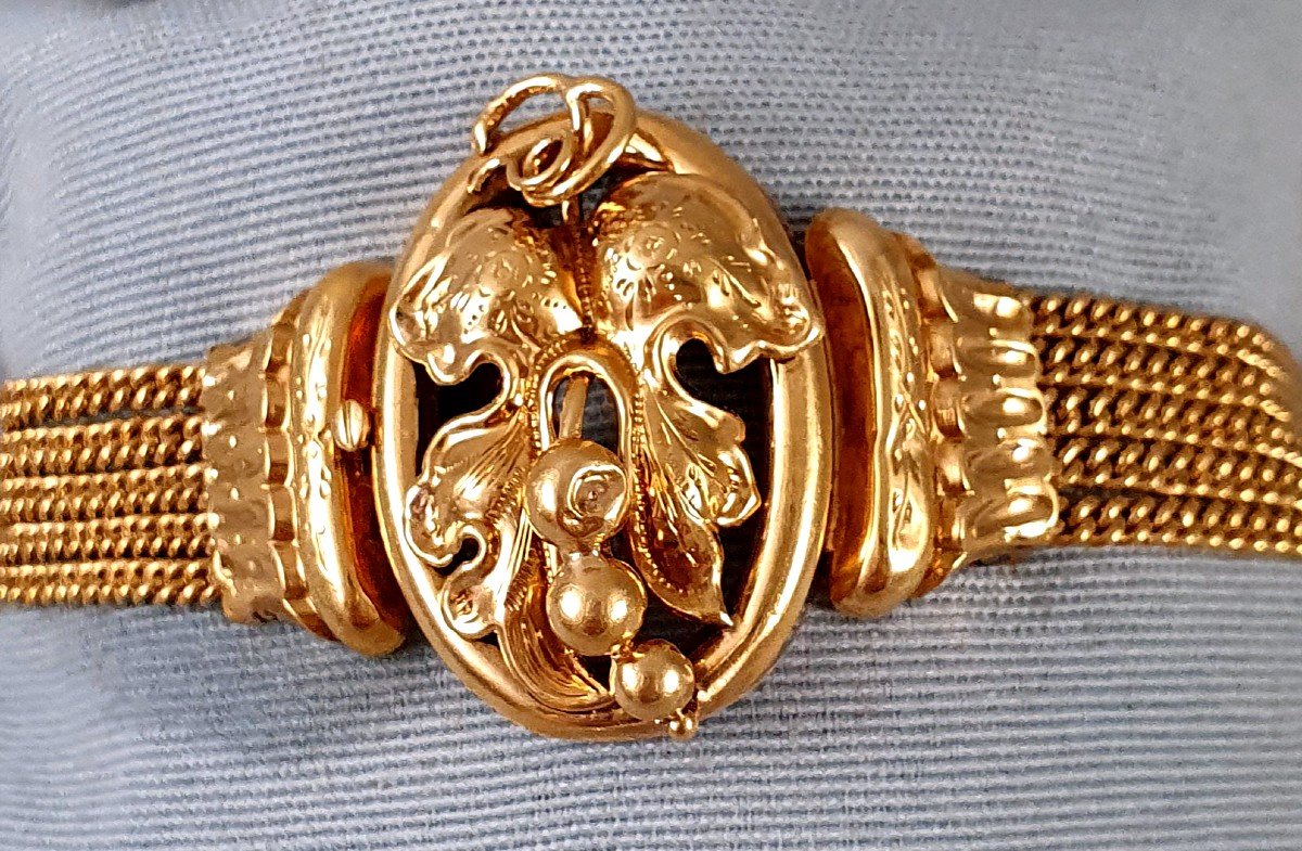 BRACELET OR JAUNE avec FERMOIR NAPOLEON III-photo-1