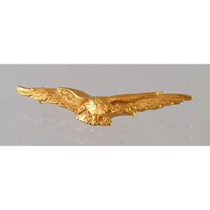 BROCHE BARETTE EN OR JAUNE 750°/°°  "AIGLE"