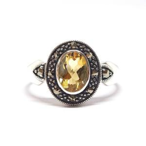 Bague Citrine Argent 925/1000