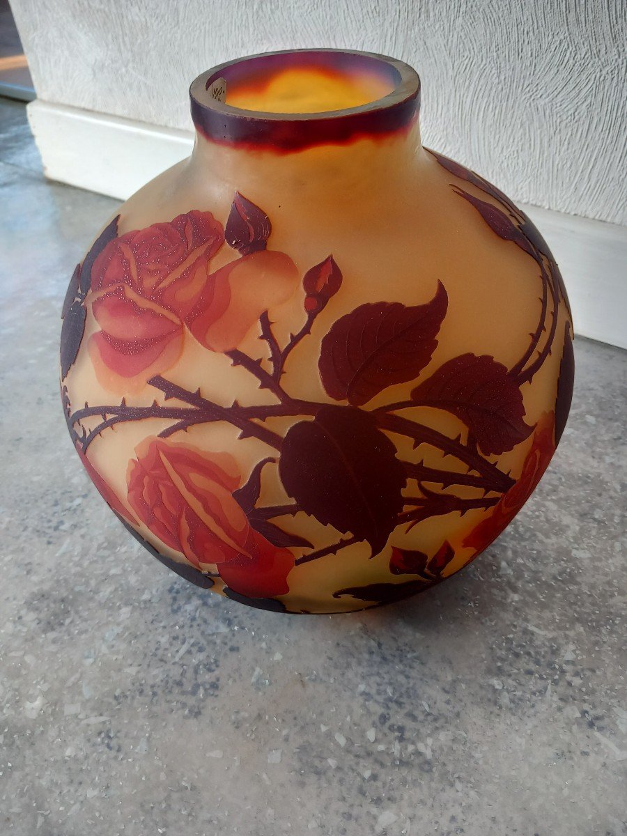 Muller Fres Luneville Vase With Roses