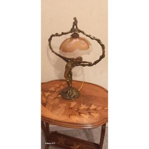 Gallé Meliodon Lauchet Bronze Table Lamp