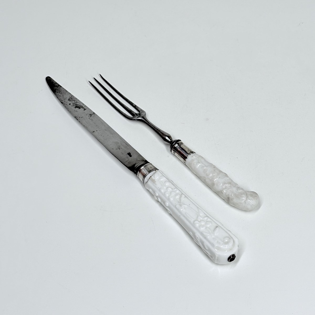 Fork And Knife In Saint-cloud Porcelain - Eighteenth Century-photo-2