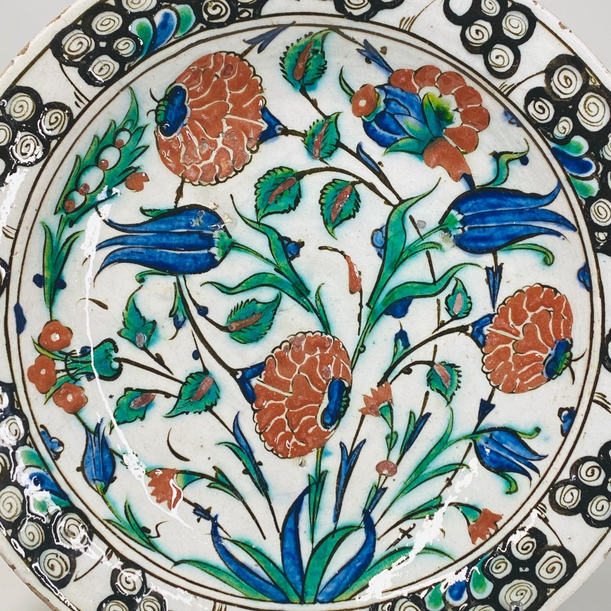 Plat en céramique d'Iznik - Turquie Ottomane - Fin du XVIe siècle-photo-4