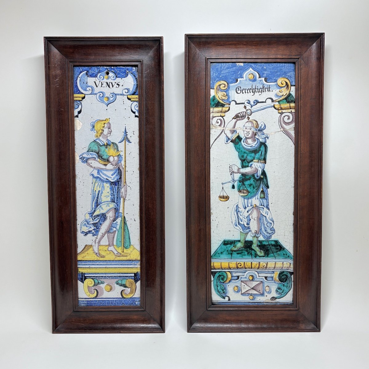 Two Winterthur Earthenware Stove Plates - Late 17th - Early 18th Century