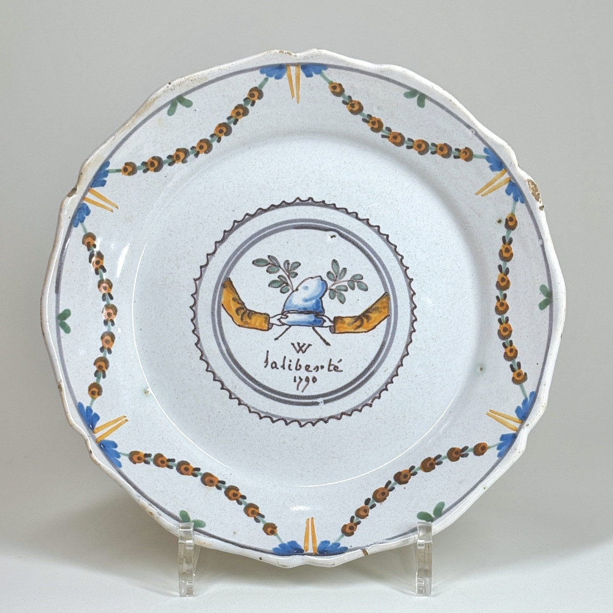 Rare assiette révolutionnaire de Nevers - XVIIIe siècle