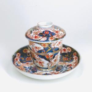 Covered Cup In Japanese Porcelain Mounted In Silver - Eighteenth Century