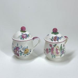 Two Juice Pots In Soft Porcelain From Mennecy - Eighteenth Century