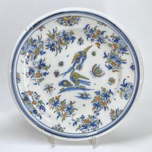 Alcora (spain) - Dish With Birds - Eighteenth Century