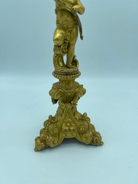 Pair Of Candelabras In Gilt Bronze XIXth Century-photo-3