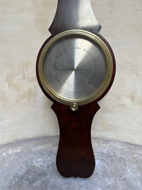 Mahogany Barometer And Thermometer Signed Jacker In Paris.-photo-2