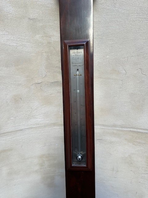 Mahogany Barometer And Thermometer Signed Jacker In Paris.-photo-4