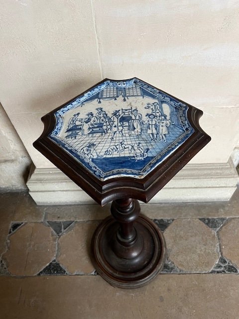 18th Century Delft Blue And White Earthenware Plate.-photo-4