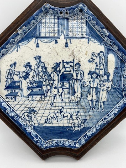 18th Century Delft Blue And White Earthenware Plate.-photo-2