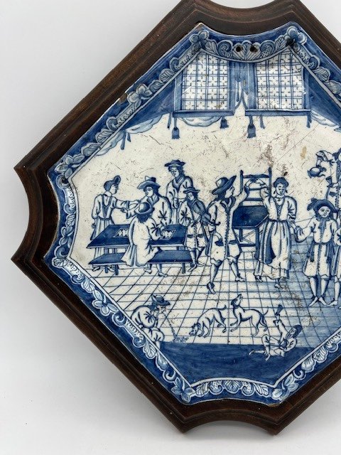 18th Century Delft Blue And White Earthenware Plate.-photo-3