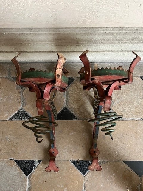 Two Wrought Iron Wall Displays.-photo-2