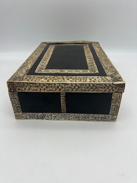 Blackened Wooden Box With Ivory Inlays-photo-1