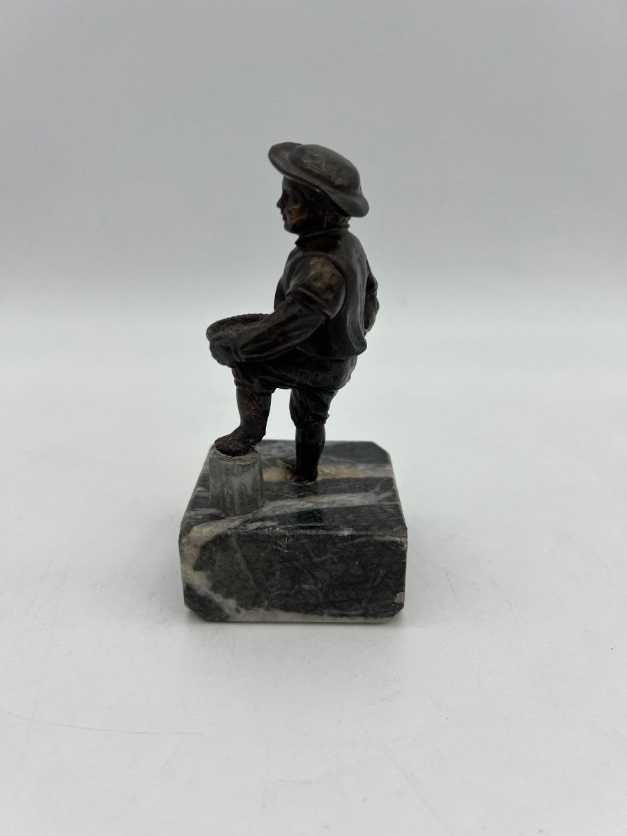 Bronze Statue On Marble Base -photo-3