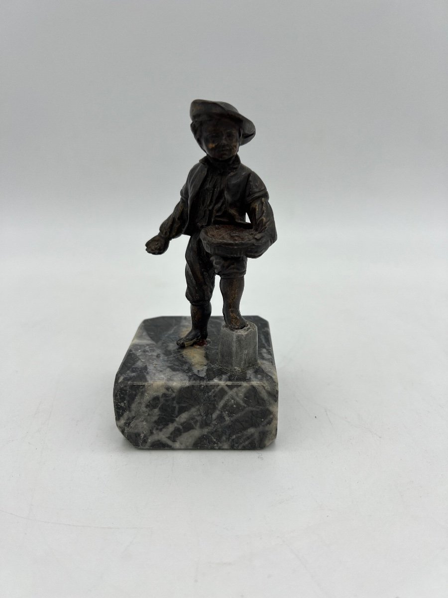 Bronze Statue On Marble Base 