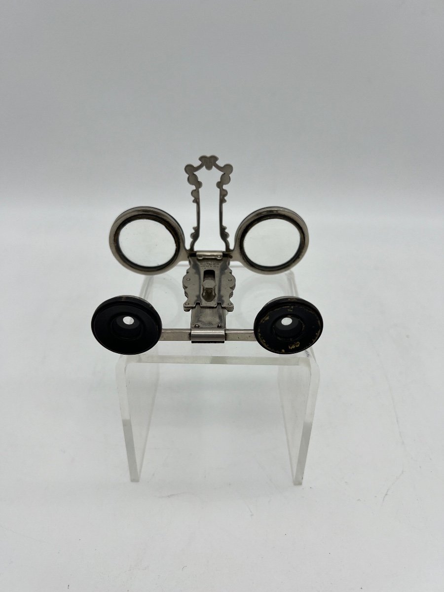 Metal Folding Theatre Binoculars, Late 19th Century. -photo-2