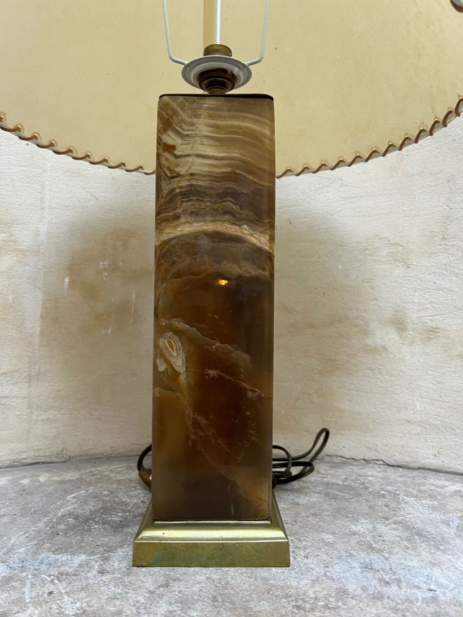 Lampe De Table En Onyx Et Bronze -photo-1