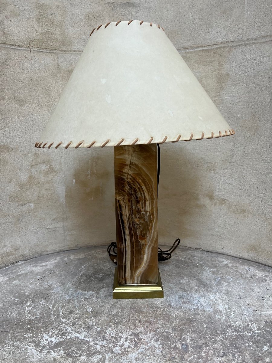 Lampe De Table En Onyx Et Bronze -photo-2