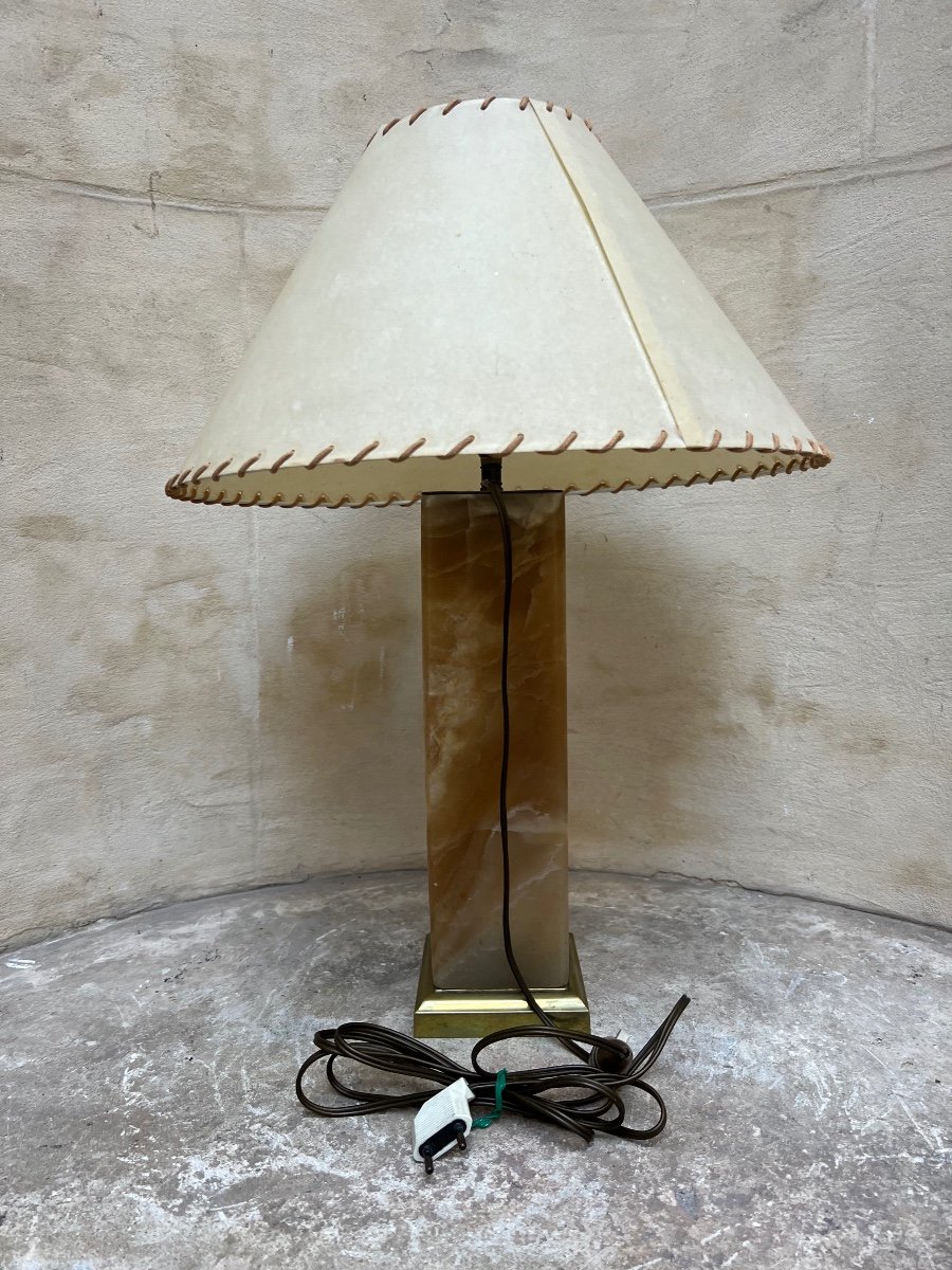 Lampe De Table En Onyx Et Bronze -photo-3