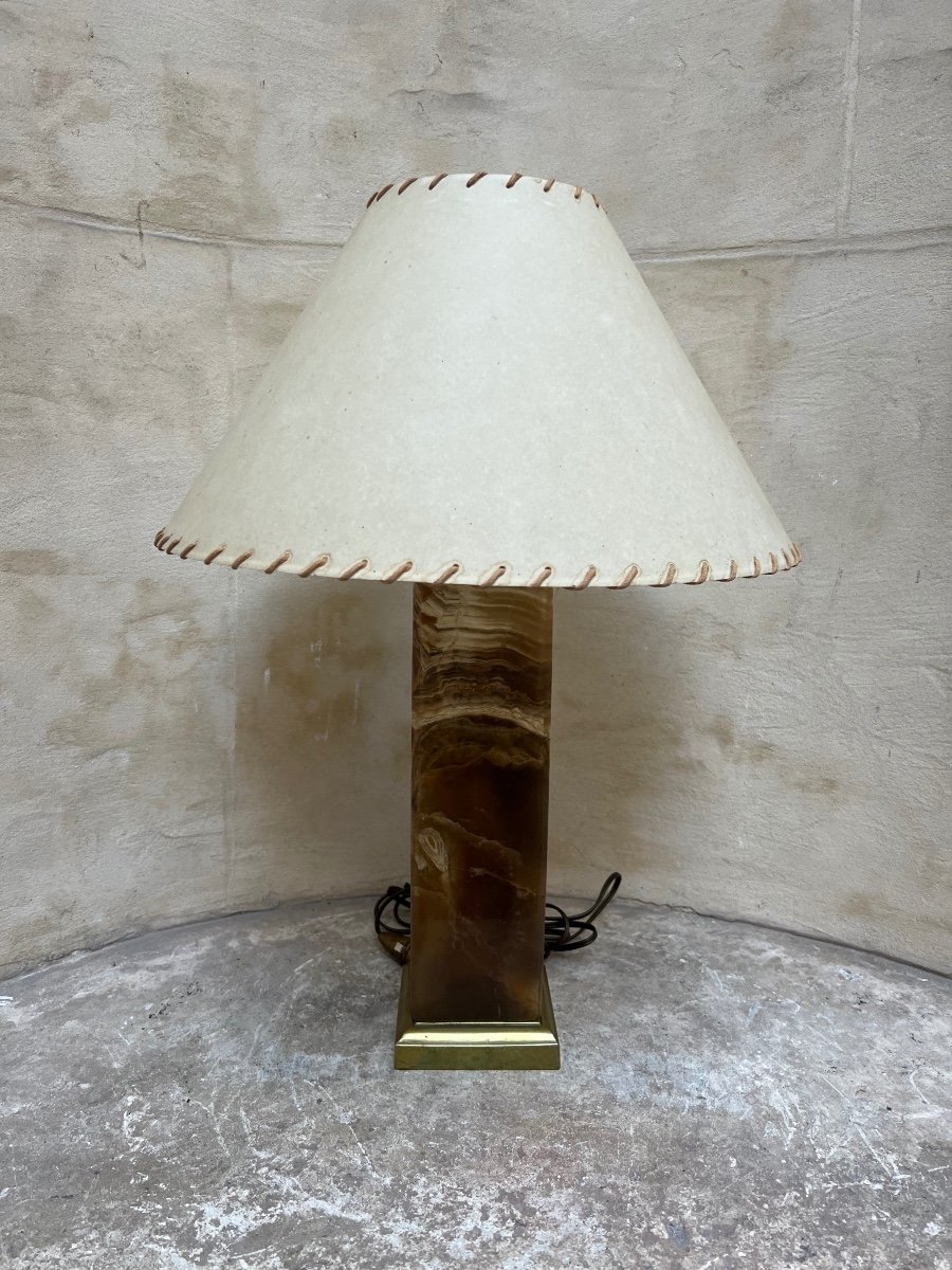 Lampe De Table En Onyx Et Bronze 