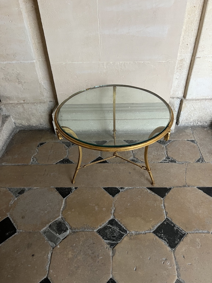 Table Basse Ronde Avec Plateau En Verre De Ramsay -photo-2