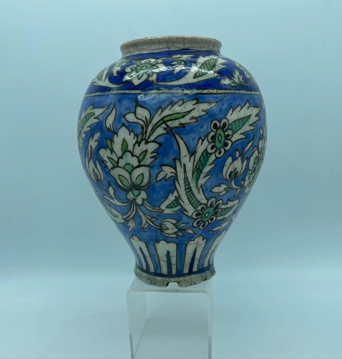 A 19th Century Ceramic Kadjar Vase.-photo-2