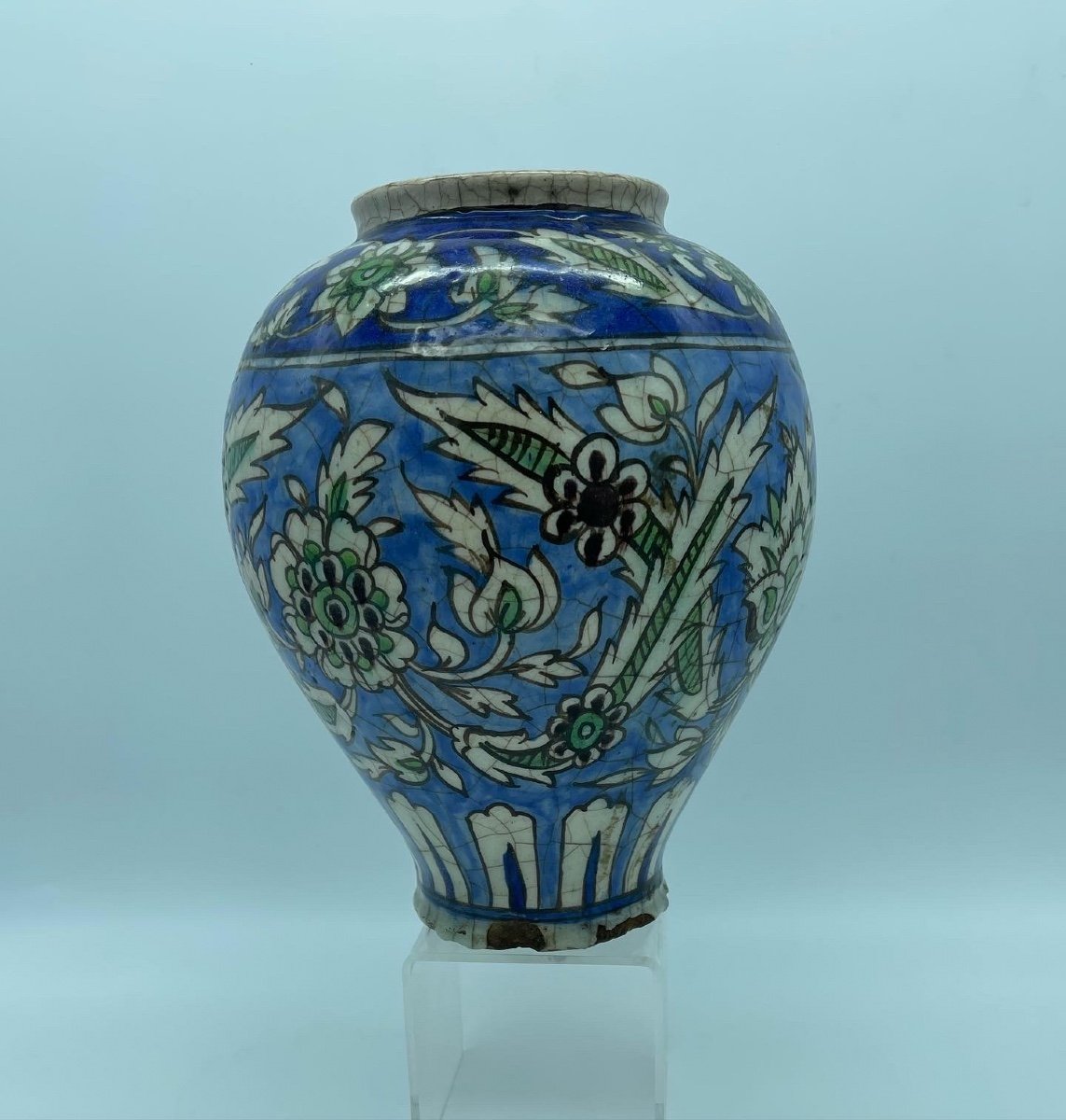 A 19th Century Ceramic Kadjar Vase.-photo-3