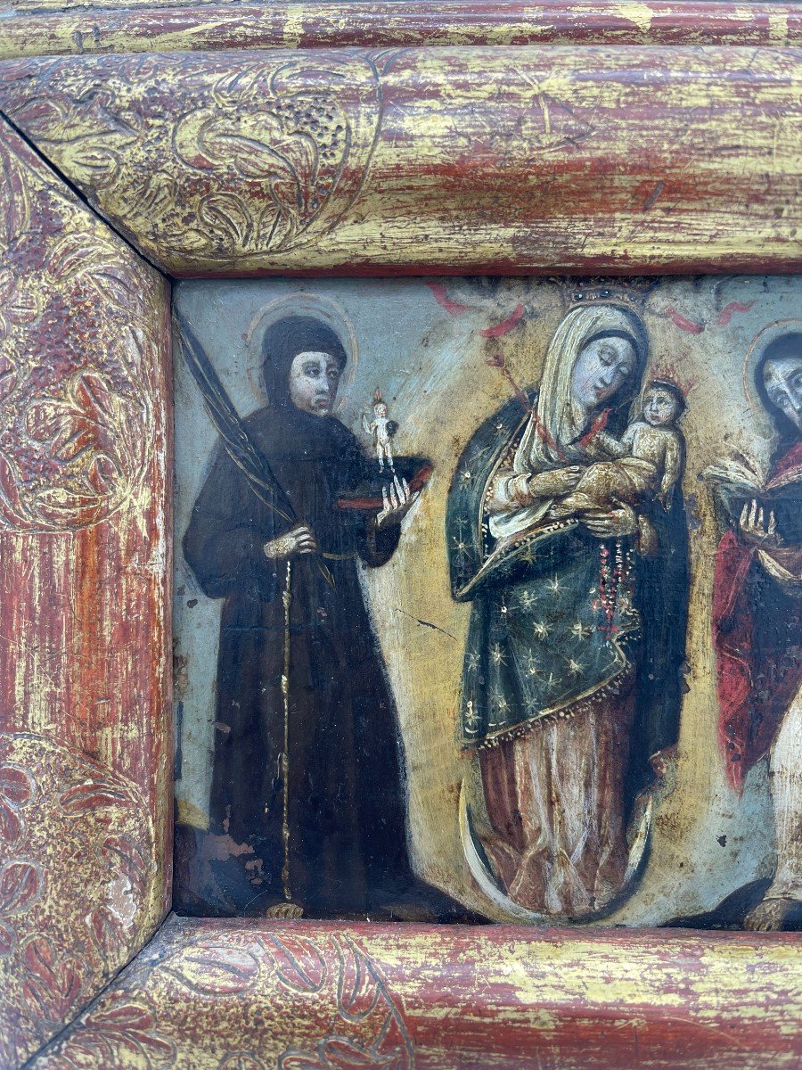 17th Century Painting Representing Our Lady Of Chiquinquirá. Colombia Or Venezuela-photo-2