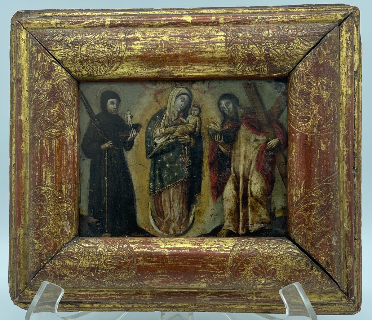 Tableau Du XVIIème Siècle Représentant Notre Dame De Chiquinquirá.  Colombie Ou Venezuela