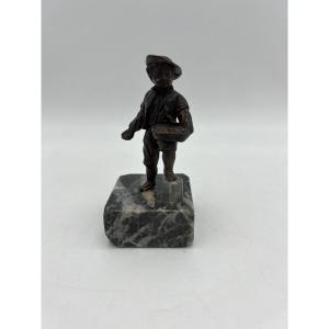 Bronze Statue On Marble Base 