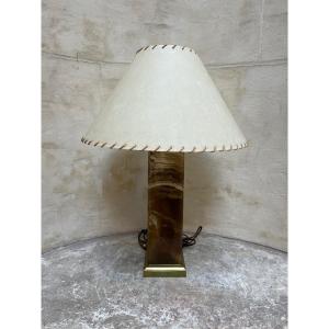 Lampe De Table En Onyx Et Bronze 