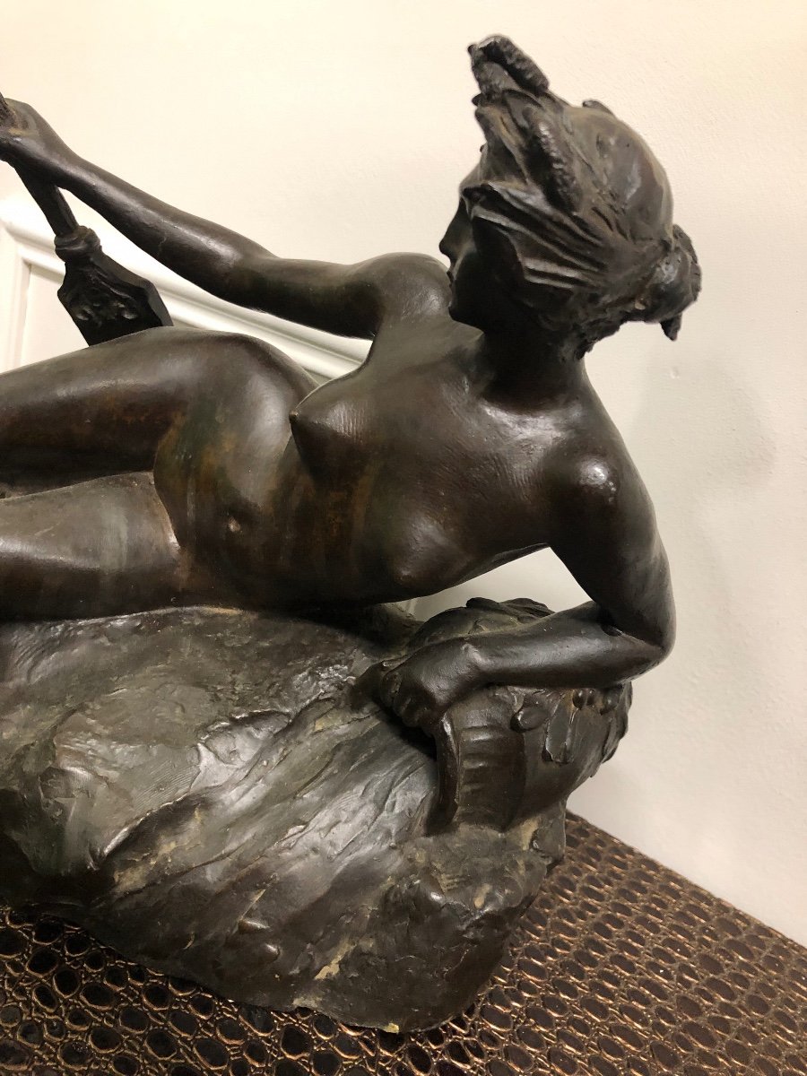 Auguste Carli (1868-1930) Cast Bronze Sculpture Siot-photo-1