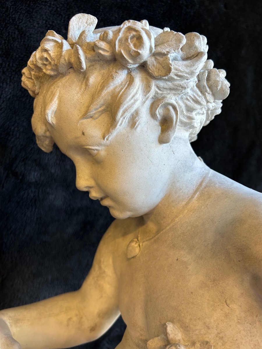 Adolphe Itasse ( 1830-1893) Grande Sculpture En Plâtre - Amour H70 Cm-photo-4