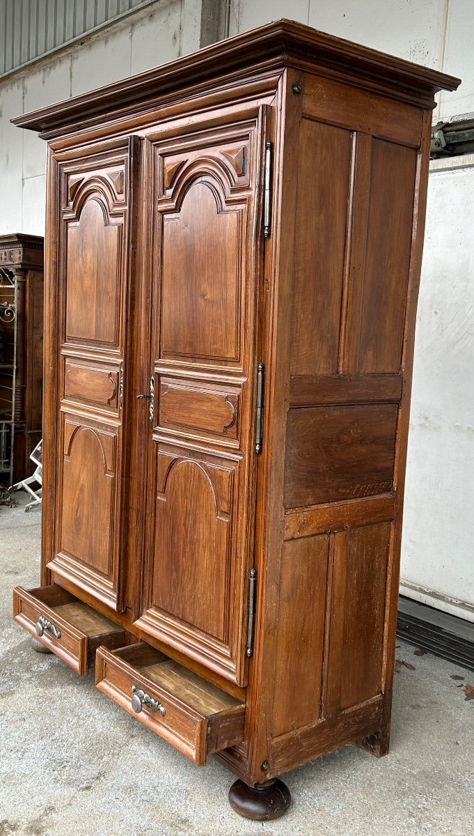 Louis XIV Wardrobe In Walnut From The 18th Century-photo-5