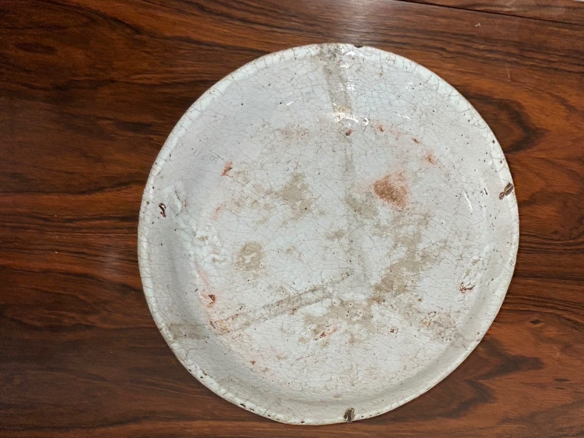 Earthenware Dish Of Rouen Eighteenth Time Diameter 36 Cm-photo-5