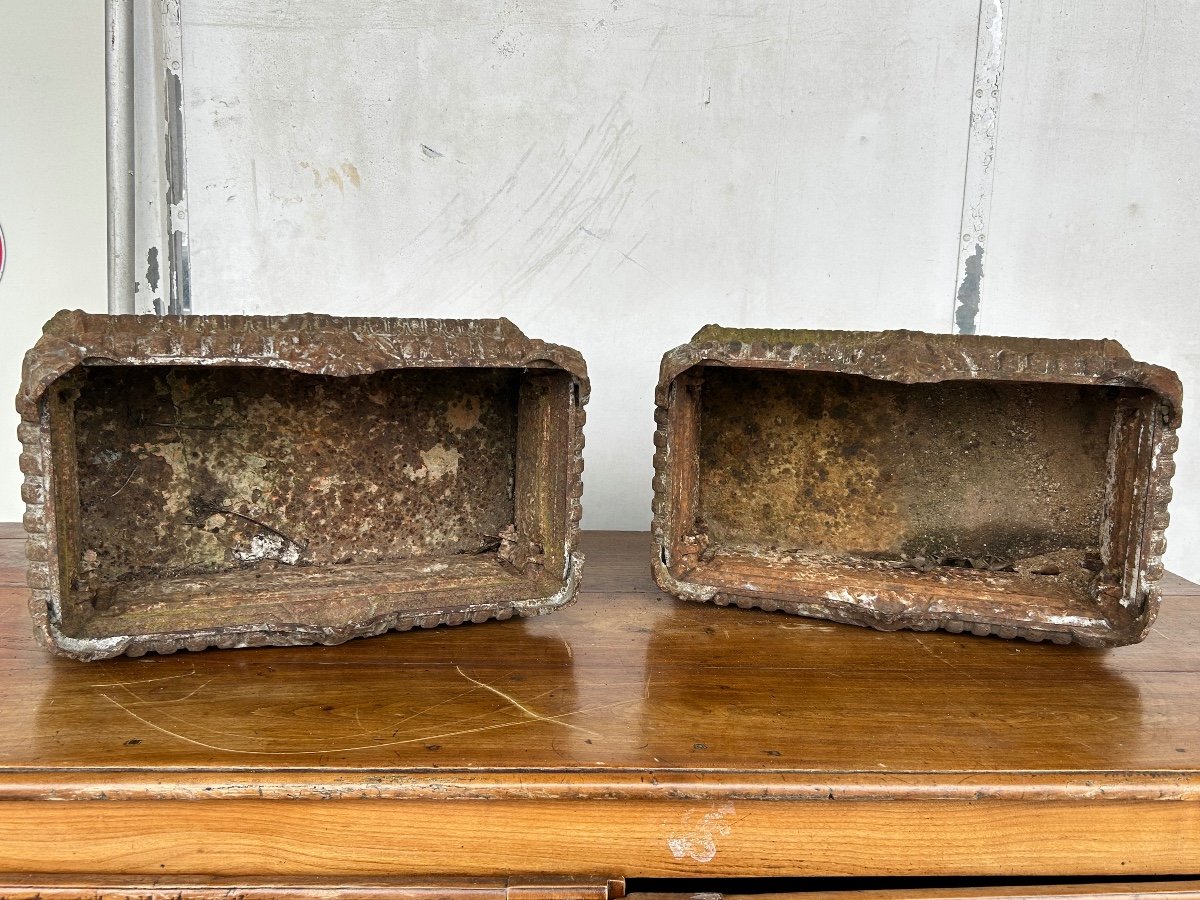 Pair Of Cast Iron Planters, Late Nineteenth Time-photo-4