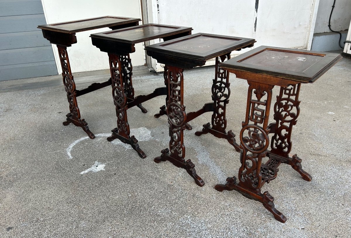 Suite Of Four Japanese Nesting Tables From The XIXth Century-photo-7