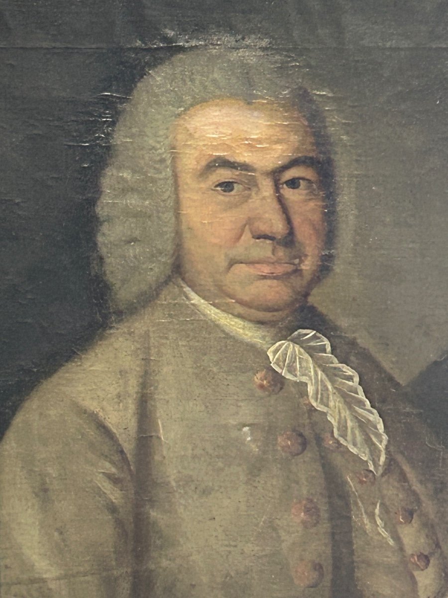 Ancien Portrait D’homme D’époque XVIIIème Daté 1775 -photo-2