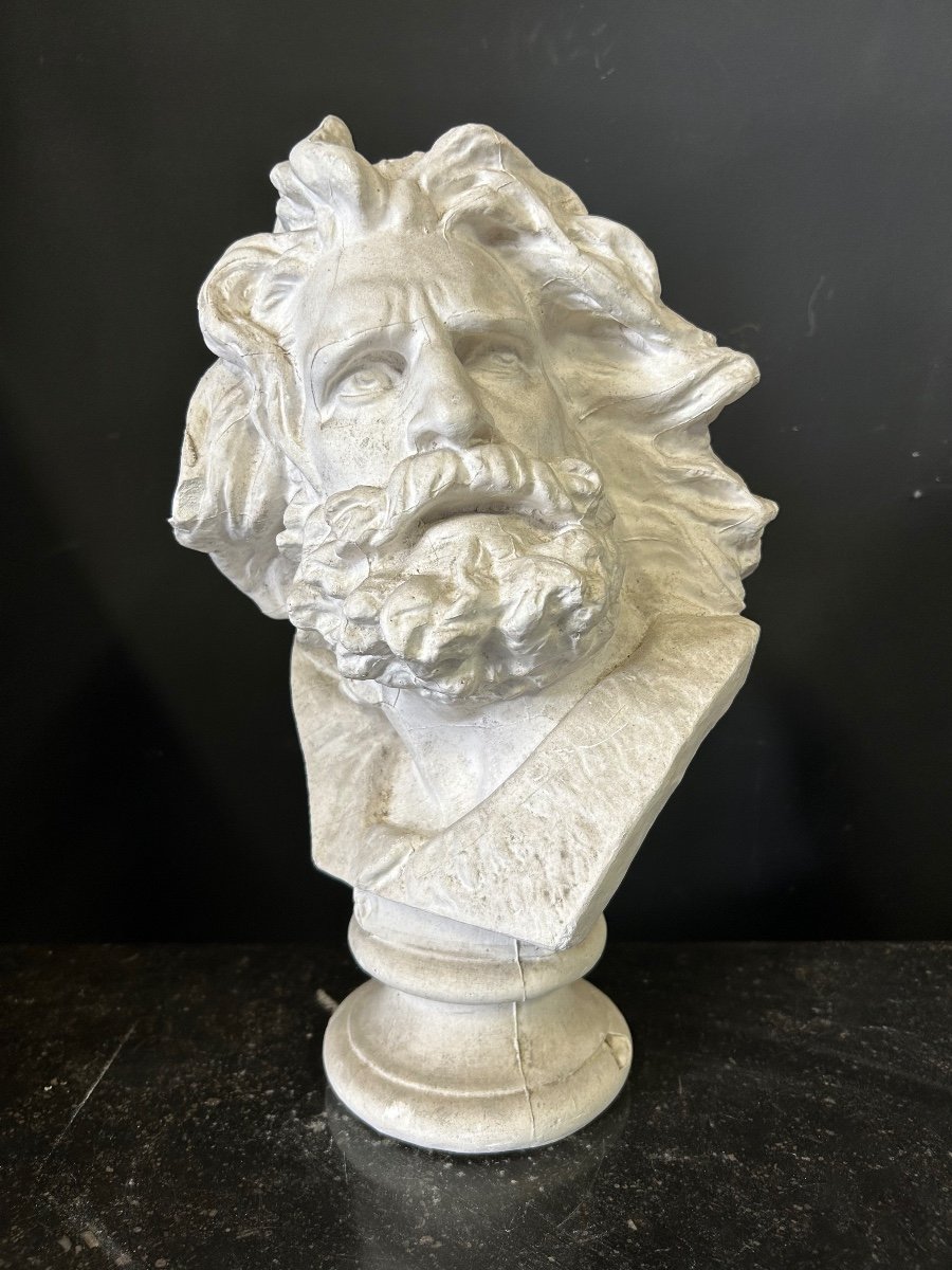 Rude François (1784-1855) From Head Of Gaul Old Bust In Plaster H 39 Cm