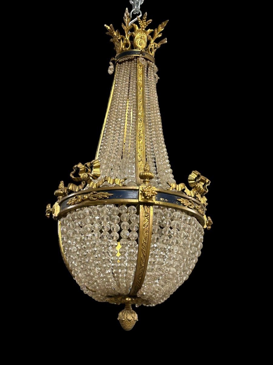 Montgolfière Chandelier In Gilded Bronze Louis XVI Style, Napoleon III Period-photo-7