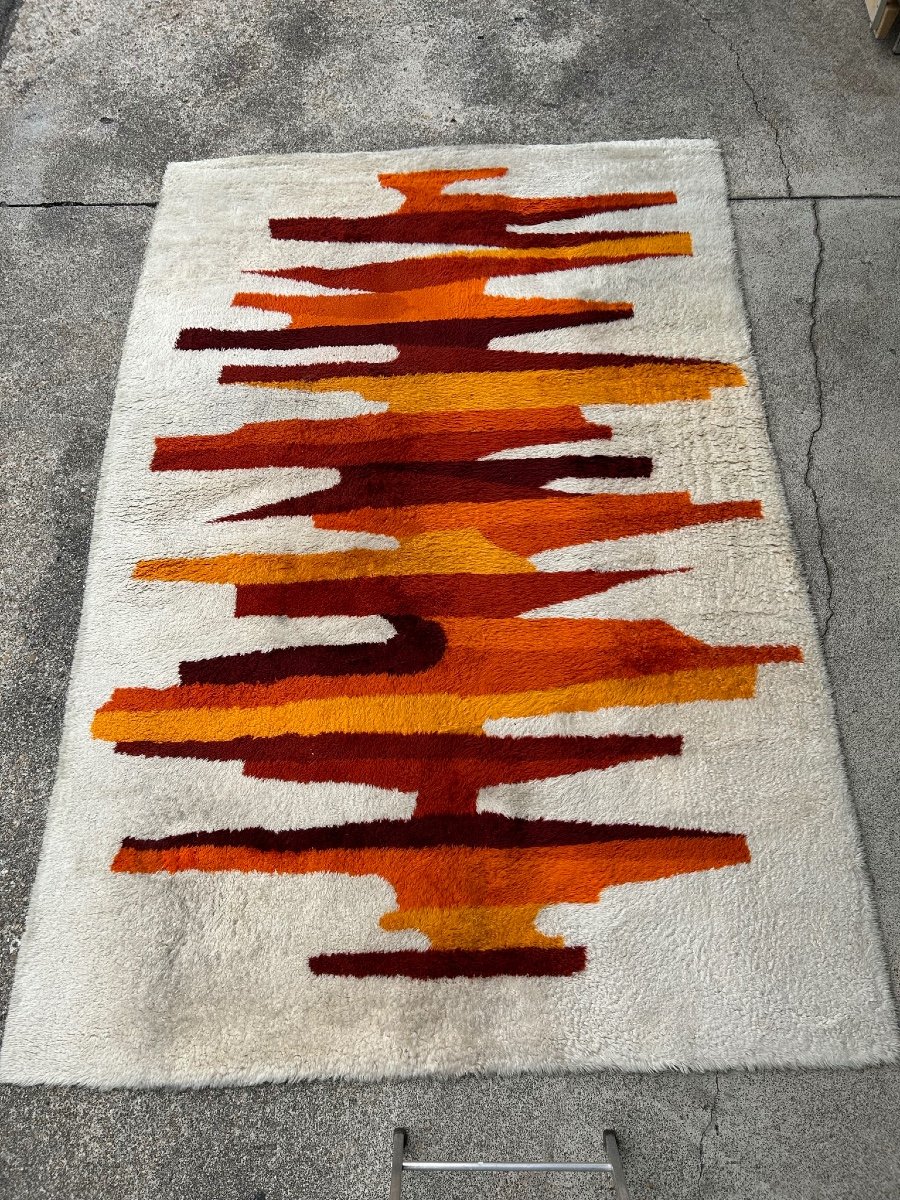 Grand Tapis vintage Space age Scandinave Desso En Laine Vers 1970 Dimensions 300 X 200 Cm-photo-2