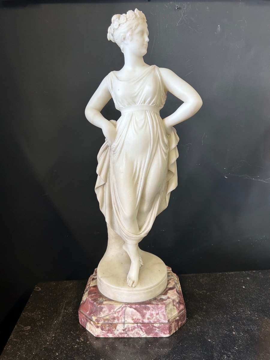 Antonio Canova (1757- 1822) D’après - La Danseuse - Italie -sculpture En Albâtre XIXéme Siècle 