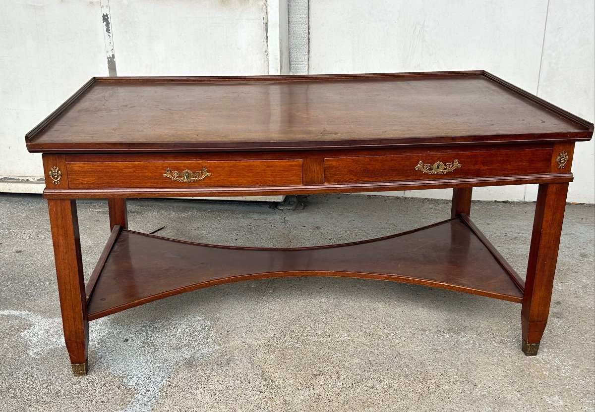 20th Century Empire Mahogany Rack System Library Table-photo-3