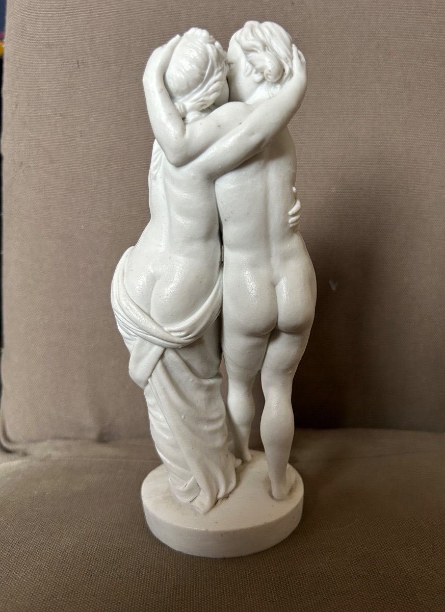 Amour Et Psyché - Sculpture En Biscuit De Porcelaine D’époque XVIIIème Siècle -photo-4