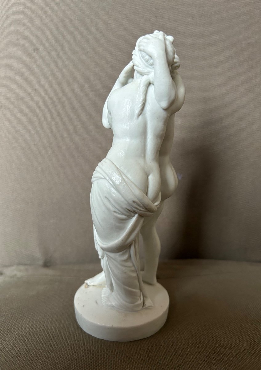 Amour Et Psyché - Sculpture En Biscuit De Porcelaine D’époque XVIIIème Siècle -photo-1