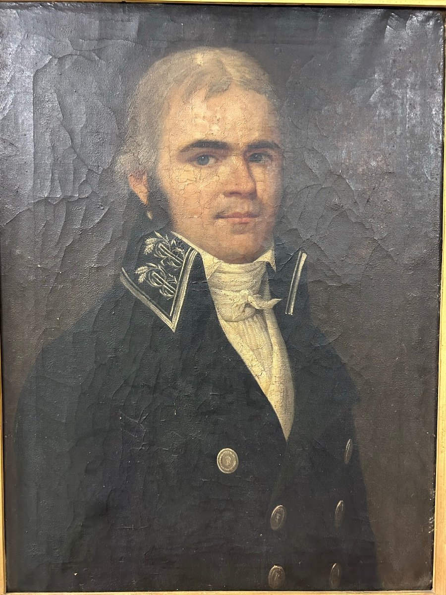 Portrait D’homme époque Empire - Huile Sur Toile -photo-3